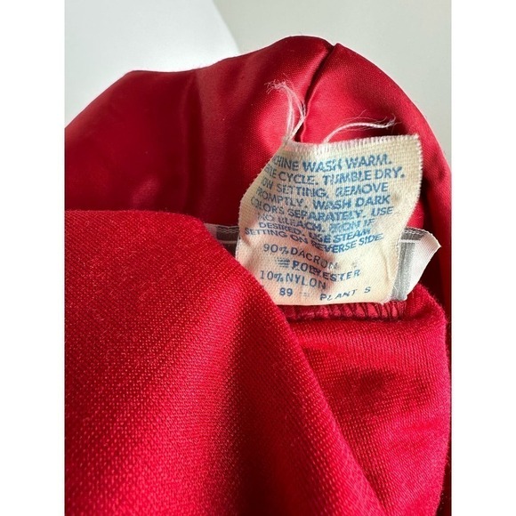 STUNNING Vintage Appel Red Velvet/Satin Robe with Floral Detail LRG - Picture 9 of 9